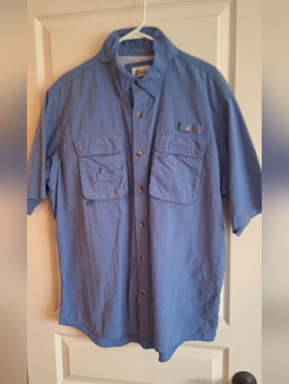 Men's Fishing Shirt Light Blue Short-Sleeve